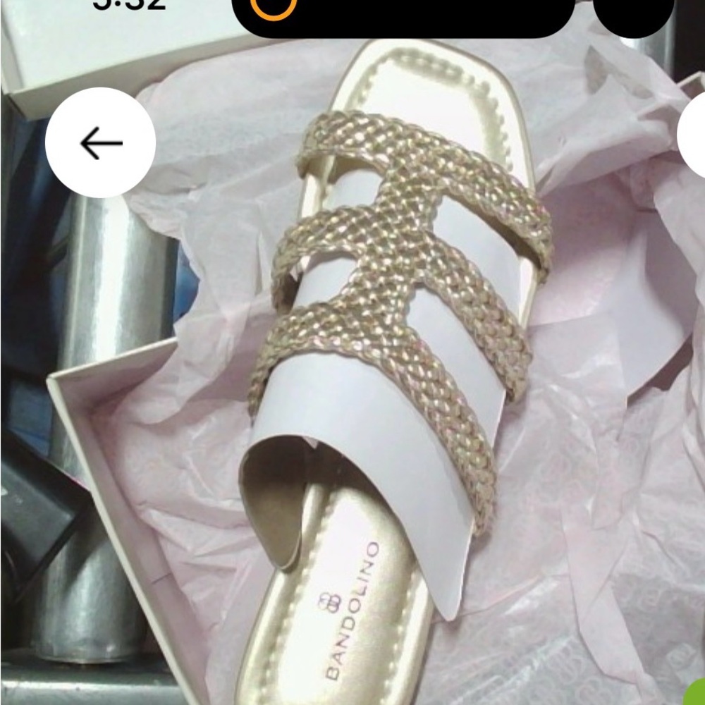 Bandolino Women's Sandals in White and Gold
